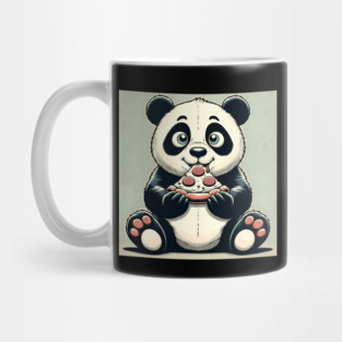 Cute Panda Bear Eating Pizza Mug