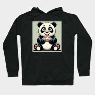 Cute Panda Bear Eating Pizza Hoodie