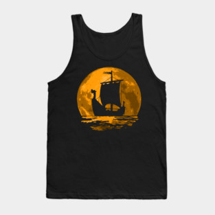 Viking Moon Ship Tank Top