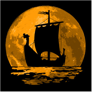 Viking Moon Ship Posters and Art