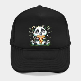 Cute Panda Bear Eating Pizza Hat