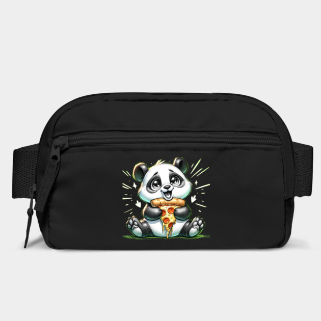 Cute Panda Bear Eating Pizza by logiamerch