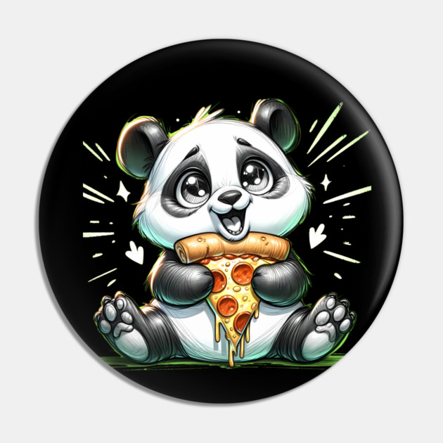 Cute Panda Bear Eating Pizza Pin by logiamerch