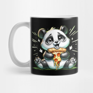 Cute Panda Bear Eating Pizza Mug