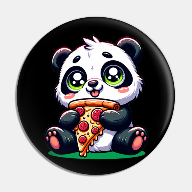 Cute Panda Bear Eating Pizza Pin by logiamerch