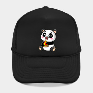 Cute Panda Bear Eating Pizza Hat