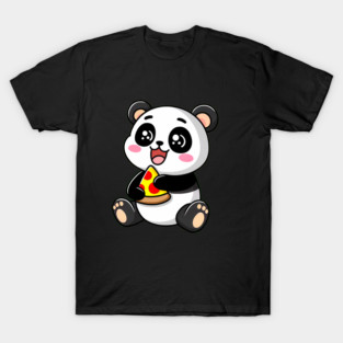 Cute Panda Bear Eating Pizza T-Shirt