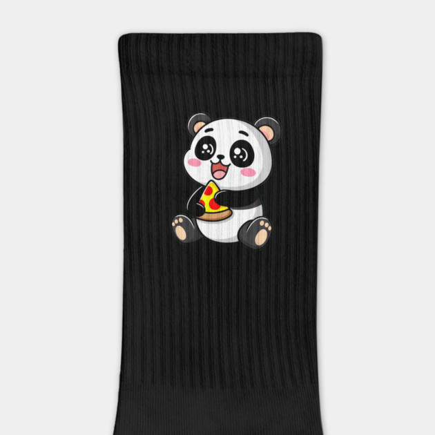Cute Panda Bear Eating Pizza by logiamerch