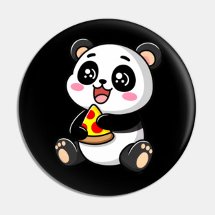 Cute Panda Bear Eating Pizza Pin