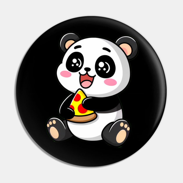 Cute Panda Bear Eating Pizza Pin by logiamerch