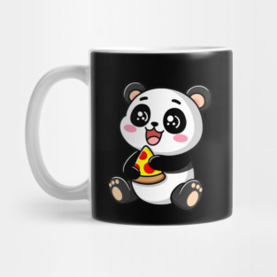 Cute Panda Bear Eating Pizza Mug