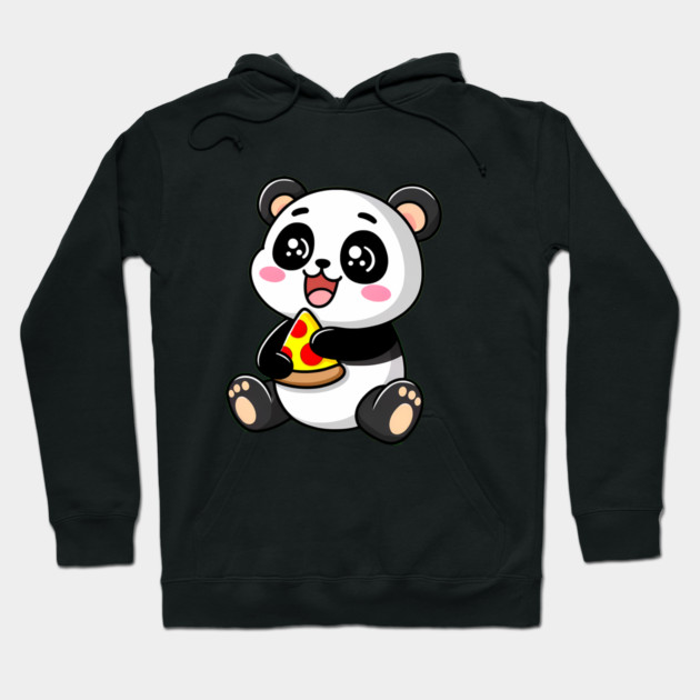 Cute Panda Bear Eating Pizza Hoodie by logiamerch