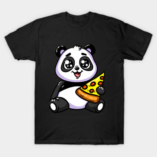 Cute Panda Bear Eating Pizza T-Shirt