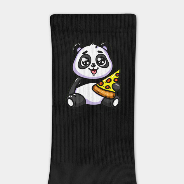 Cute Panda Bear Eating Pizza by logiamerch