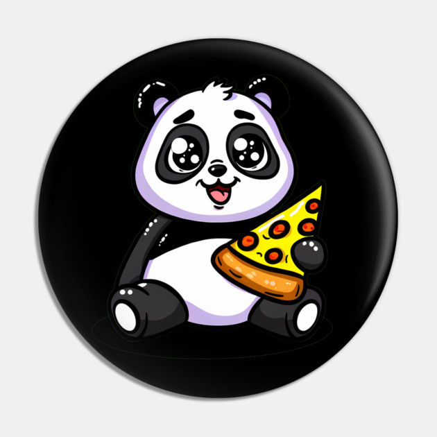 Cute Panda Bear Eating Pizza Pin by logiamerch