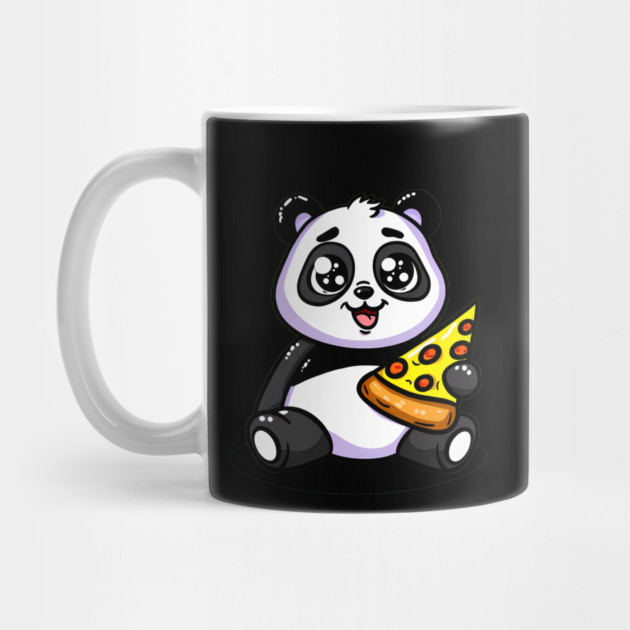 Cute Panda Bear Eating Pizza by logiamerch
