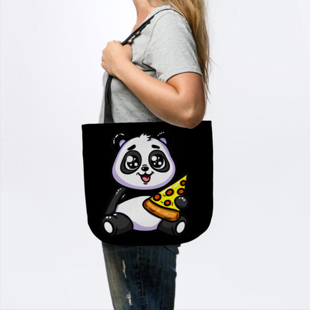 Cute Panda Bear Eating Pizza by logiamerch