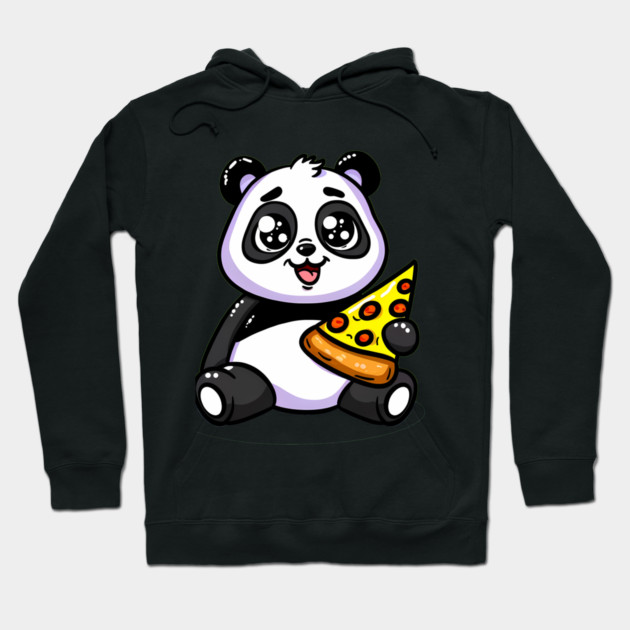 Cute Panda Bear Eating Pizza Hoodie by logiamerch
