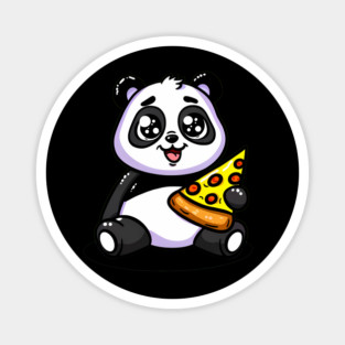 Cute Panda Bear Eating Pizza Magnet