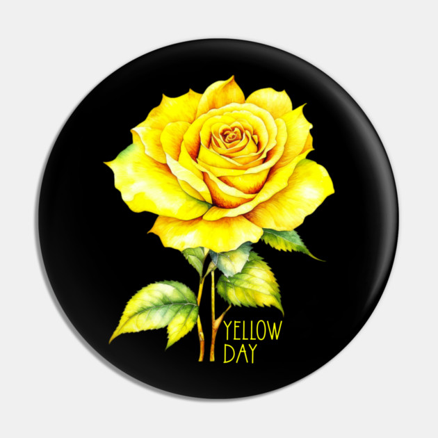 Yellow Day Rose Day Pin by HolidayBug