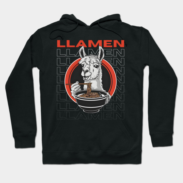 LLAMEN: The Ultimate Ramen-Loving Llama Hoodie by MakerMind8.2