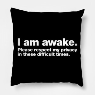 I am awake. Please respect my privacy in these difficult times. Pillow