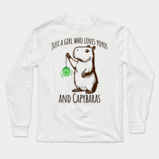 Just A Girl Who Loves YoYos and Capybaras Long Sleeve T-Shirt