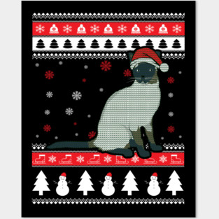 Siamese Cat Ugly Christmas Posters and Art