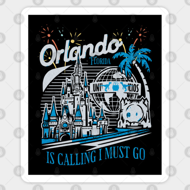 Orlando Florida is calling I must go Theme Park Vintage Retro Design Sticker by Joaddo