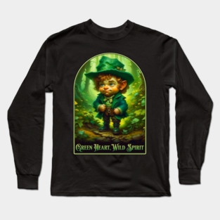 Watercolor Leprechaun Spirit Long Sleeve T-Shirt