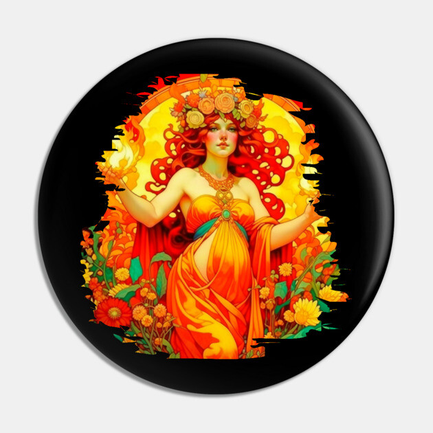 Art Nouveau Beltane Celtic Spring Pin by HolidayBug