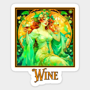 Art Nouveau Wine Sticker