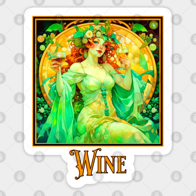 Art Nouveau Wine Sticker by HolidayBug