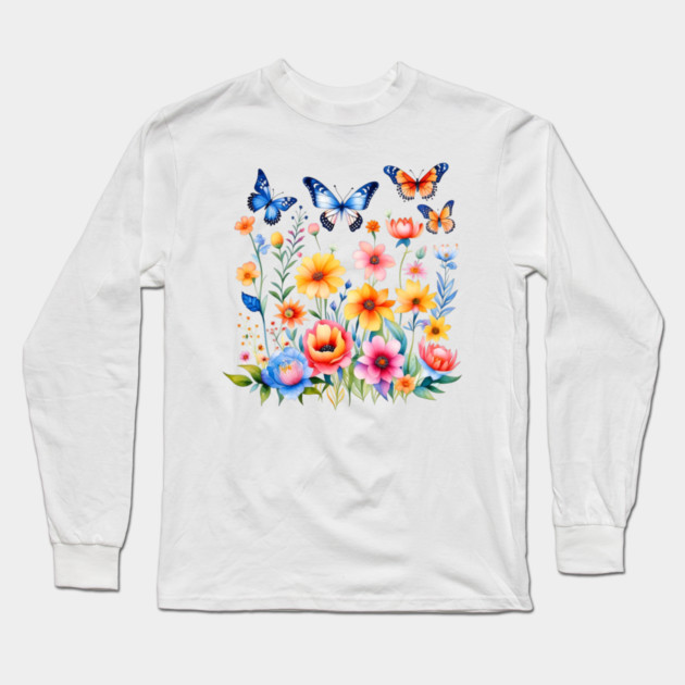 Spring May Flowers Long Sleeve T-Shirt by HolidayBug
