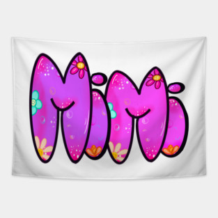 Mimi Top 10 best personalised gifts - Mimi - personalised,personalized custom name with flowers Tapestry