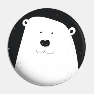 Polar Bear Cartoon Pin