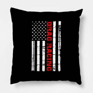 Drag Racing Flag Street Drag Outlaws American Pillow