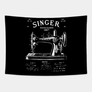 sewing machine design Tapestry