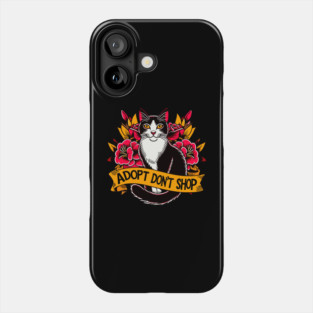 Adopt Don’t Shop Traditional Flash Tattoo Cat Phone Case