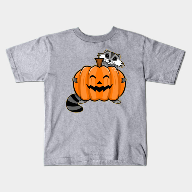 JACK-O-LANTERN RACCOON Kids T-Shirt by roxiqt