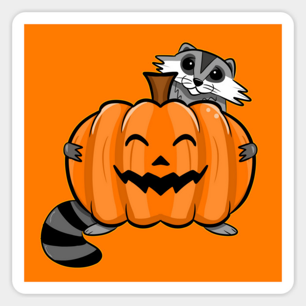JACK-O-LANTERN RACCOON Sticker by roxiqt