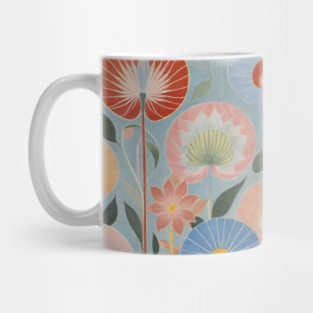 Hilma's Blossom Symphony: Abstract Floral Patterns Mug