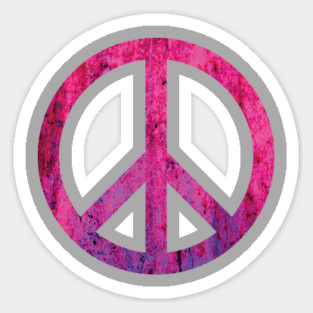 Peace Sign Distressed Weathered Rusty Design Sticker