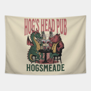 Stop by at Hogsmeade and get a drink dragon and Boar Pub Tapestry