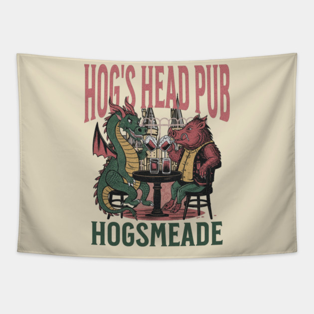 Stop by at Hogsmeade and get a drink dragon and Boar Pub Tapestry by Joaddo