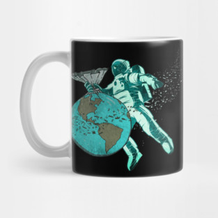Plastic Pollution - Astronaut and Plastic Planet Earth Mug