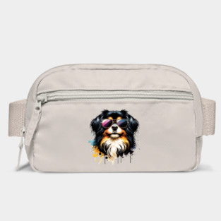 Tibetan Spaniel Wearing Sunglasses Bag