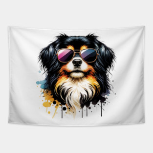 Tibetan Spaniel Wearing Sunglasses Tapestry