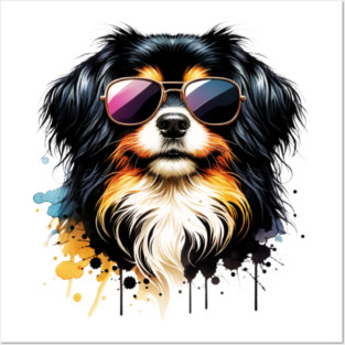 Tibetan Spaniel Wearing Sunglasses Posters and Art