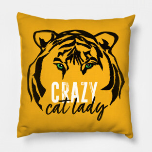 Crazy Cat Lady - Tiger Pillow